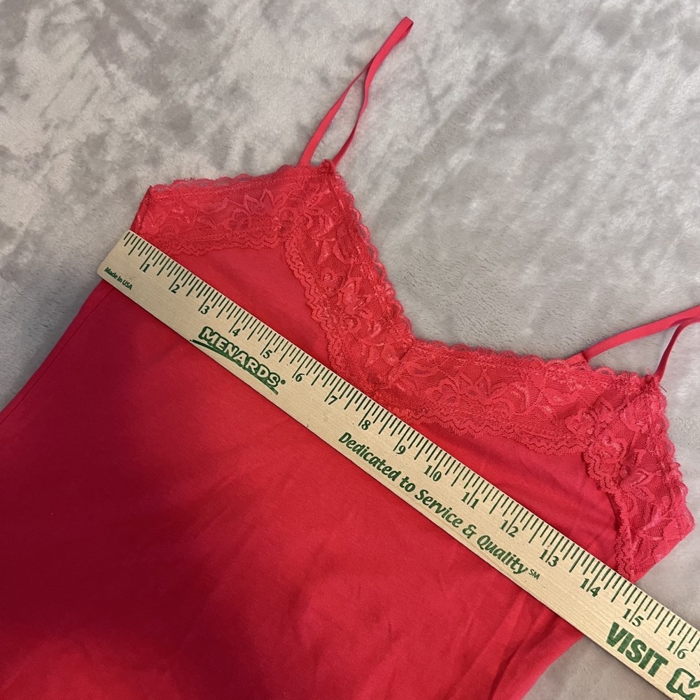 Y2K Lace Trim Cami Top Womens Large Coral Fairy Layering Coquette Festival - Picture 5 of 8